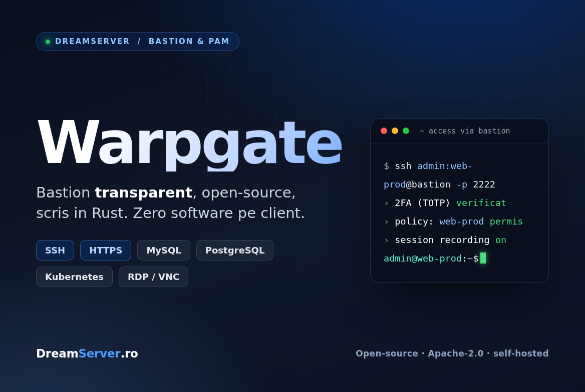 Warpgate bastion SSH self-hosted