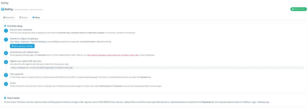 Setup - un setup ghidat la prima utilizare si un simplu cum functioneaza